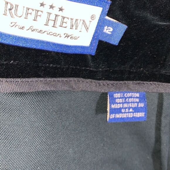 Ruff Hewn Black Velvet Mini A Line Wrap Skirt Size 12 - Picture 13 of 13